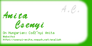 anita csenyi business card